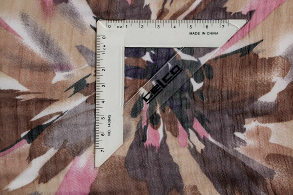 Abstract Flowers Pinks, Brown & Purple Chiffon