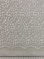 White Leaves Scalloped Corded Lace