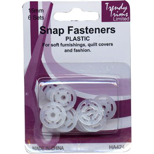 Snap Fastener 15mm x 6 Plastic