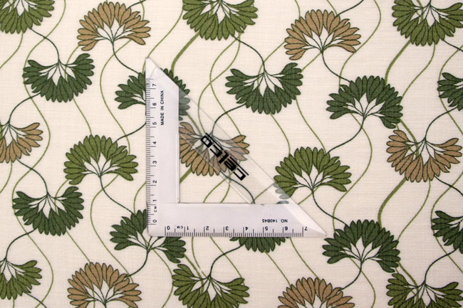 Green & Beige Flowers on Ivory Printed Bamboo Cotton Blend