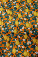 Just Fruit: Lemons on Gold Premium Cotton