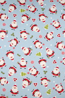 Little Santa on Pale Blue Premium Printed Cotton