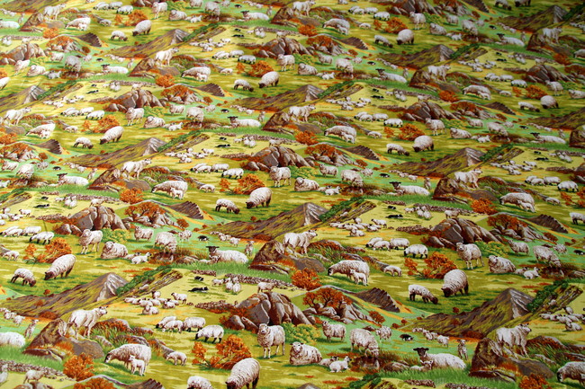 * REDUCED * Sheep: In the Country Printed Premium Cotton