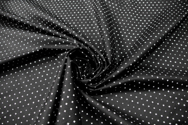 Simply White on Black (Crosses) Premium Cotton