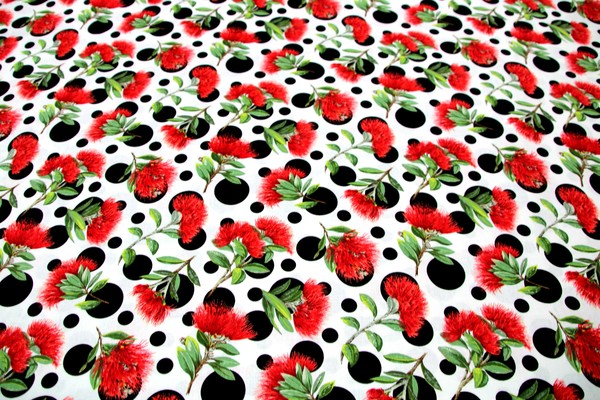 Spot the Pohutukawa Kiwiana Cotton