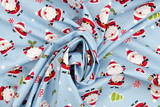 Little Santa on Pale Blue Premium Printed Cotton