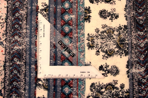 Multi Floral Panels on Cream Printed Chiffon