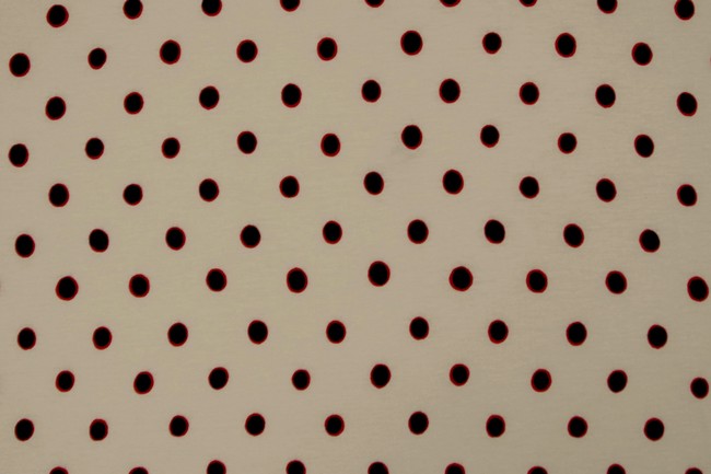 Black Dots on Cream T-Shirt Knit