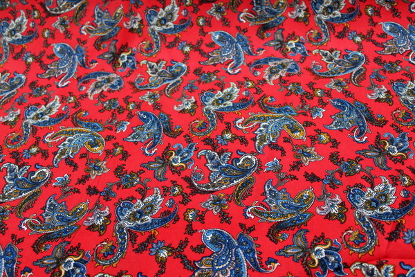 Paisley Printed Polyester - Red