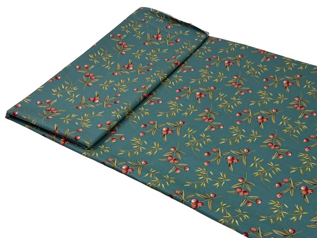Berries on Jade Printed Cotton
