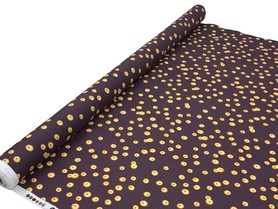 Sunburst Fruit on Soft Aubergine Printed Cotton