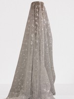 White Rose Sequinned Scalloped Lace