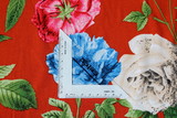 Butterflies & Roses on Copper Rayon New Image