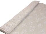 White Floral Posy Corded Lace with Scalloped Floral Border