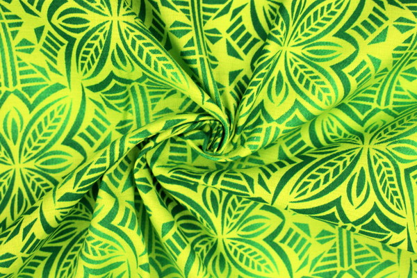 Apple Green on Lime Pasifika Dobby Cotton