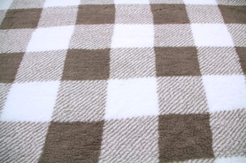 Fawn & White Checked Sherpa