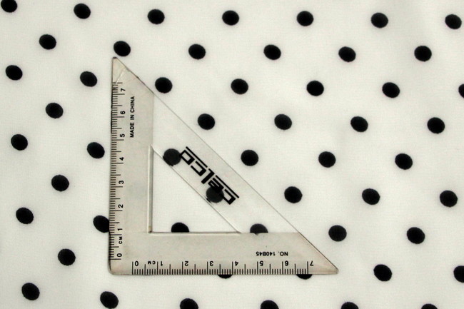 White with Black Spots Printed Chiffon 