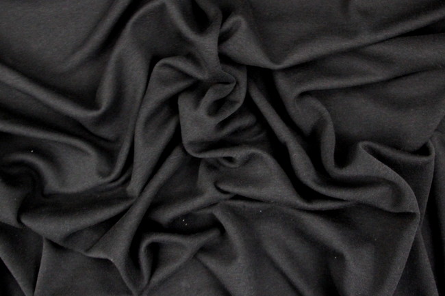 Black Double Jersey Interlock Knit