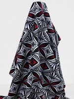 Red, White & Black Diamond Pacific Island Cotton Dobby