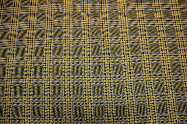 Mustard & Royal Checked Wool Blend New Image
