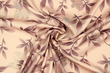 Dusky Mauve Floral on Primrose Pink Printed Stretch Satin