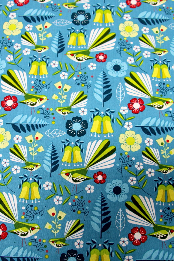 Early Birds: Fantail, Kiwiana Cotton