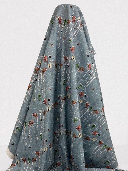 Christmas Rabbits Printed Cotton