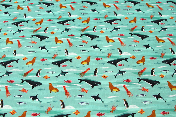Ocean Life, Land & Sea Premium Cotton