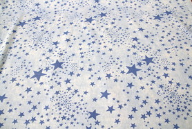Denim Stars on Mottled Chambray