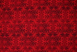 Black & Maroon on Red Pasifika Dobby Cotton