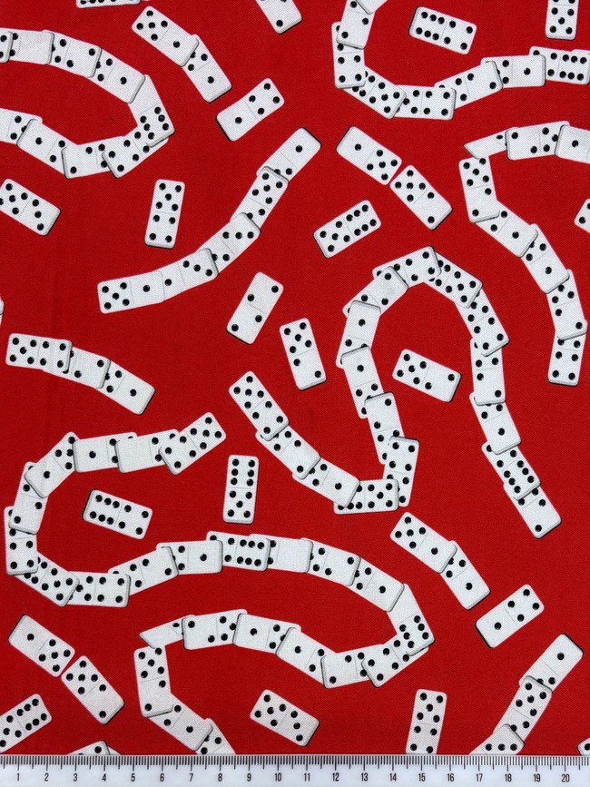 Lets Play Dominos! Printed Cotton