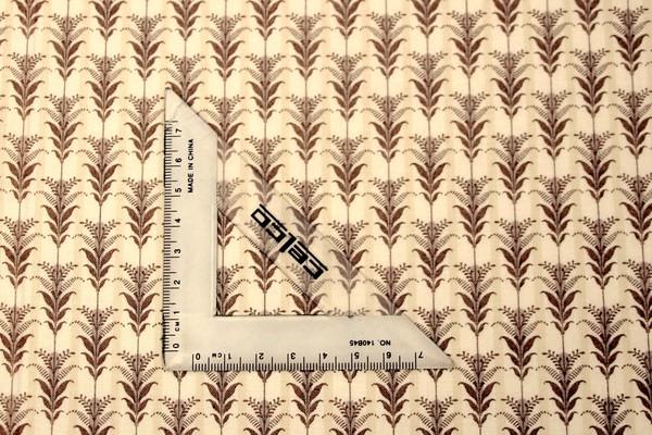 Beige Sprigs on Striped Printed Cotton