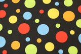 Colourful Dots on Black Background Premium Cotton