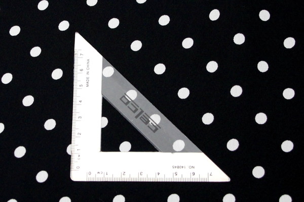 Black with Ivory Spots Printed Chiffon