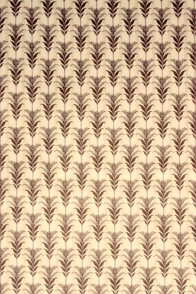 Beige Sprigs on Striped Printed Cotton