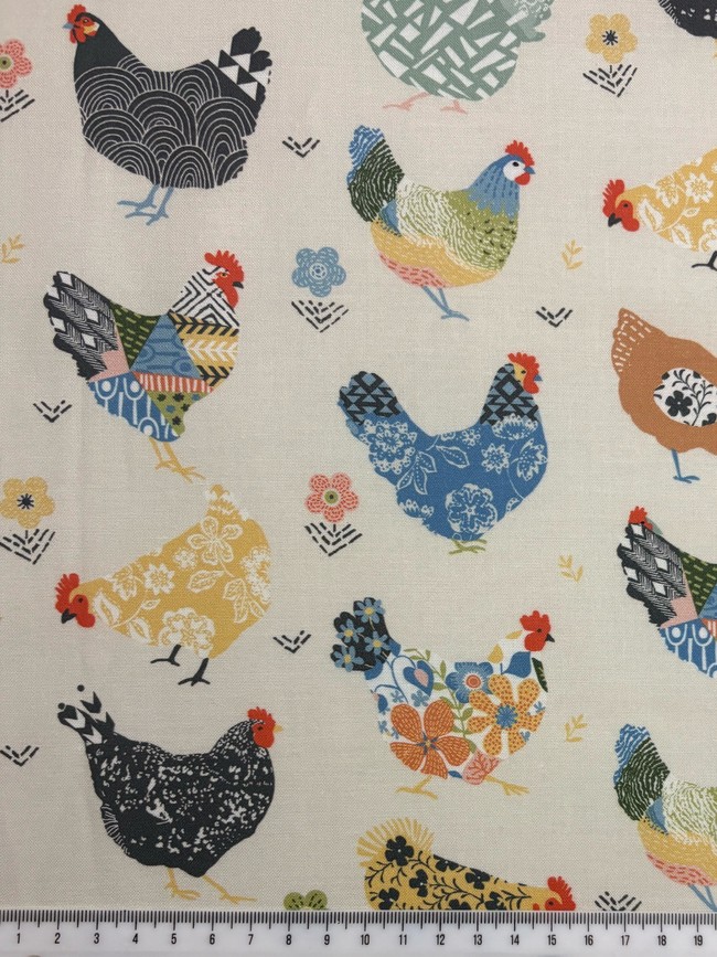 Funky Chickens Printed Cotton
