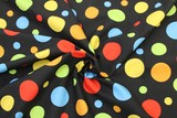 Colourful Dots on Black Background Premium Cotton