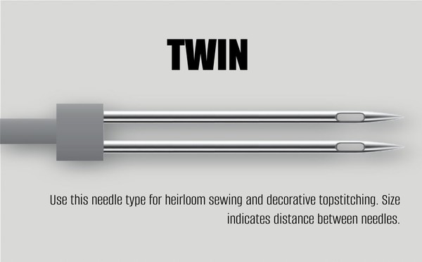 Size 80/4.0mm Twin Ballpoint Machine Needle