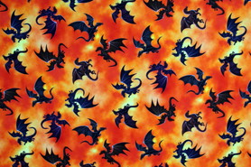 Fire & Fury Dragon Sunset Premium Printed Cotton