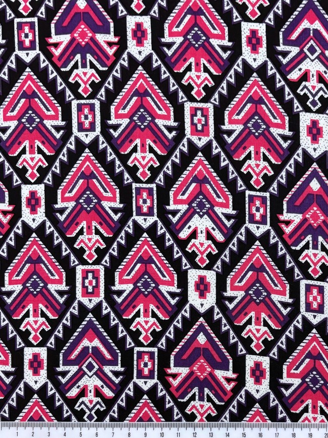 Pink Aztec on Black