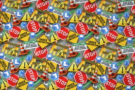 Construction Zone Signs Premium Printed Cotton