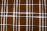 Blue Tartan Check on Brown Printed Cotton