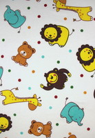 Baby Safari Animals on Printed Flannelette