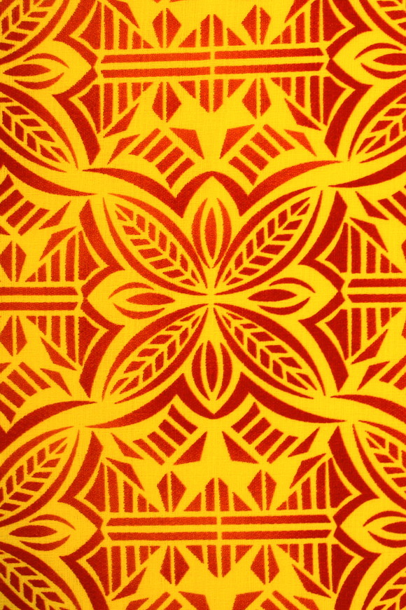 Burnt Orange on Daffodil Yellow Pasifika Dobby Cotton
