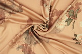 Hedgerow Blossoms on Pale Musk Pink Printed Stretch Satin