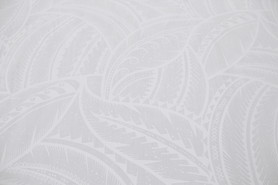 Leaves - White on White Pasifika Polycotton