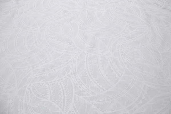 Leaves - White on White Pasifika Polycotton