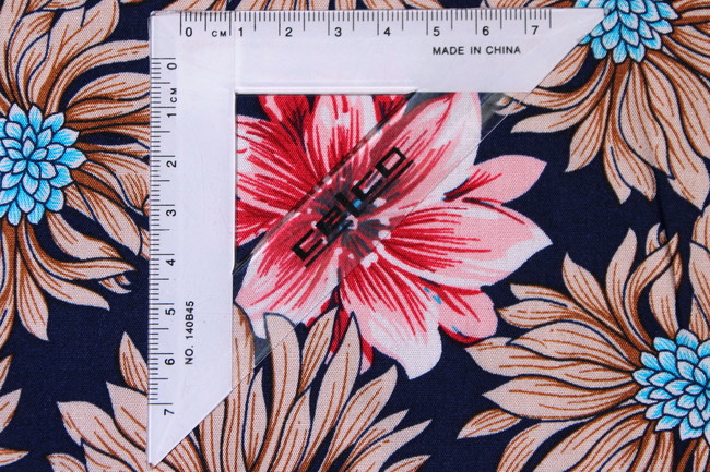 Pretty Dahlia Print on Navy Rayon