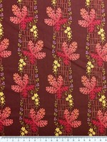 Burgundy Floral Tartan Printed Cotton