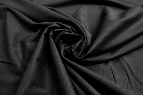 Black Cotton/Modal Blend Sturdy Stretch Woven